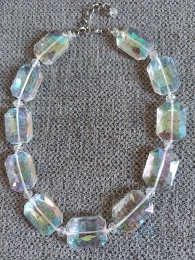 Aurora Iridescent Faceted Glass Necklace - Women Jewelry